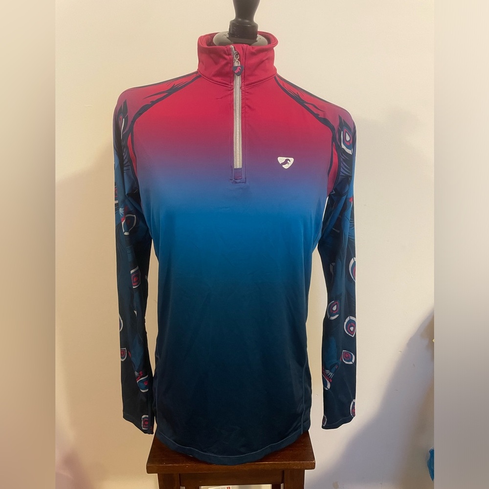 Shires Aubrion Hyde Park Cross Country Shirt Pink Peacock - Medium